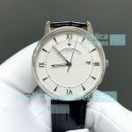 Swiss Copy Vacheron Constantin Patrimony V6 85180 White Dial 9015 Leather Strap Watch 